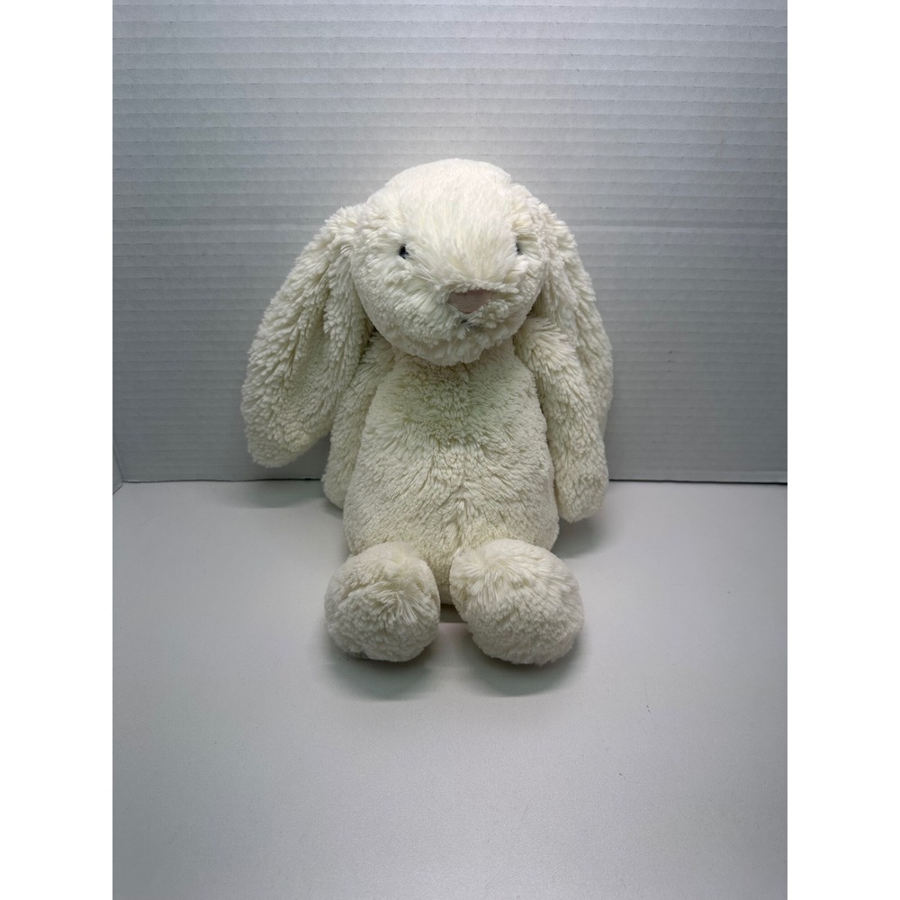 Jellycat Bashful Bunny Cream Off White Plush Stuffed Animal Floppy Ears Medium - Picture 3 of 9